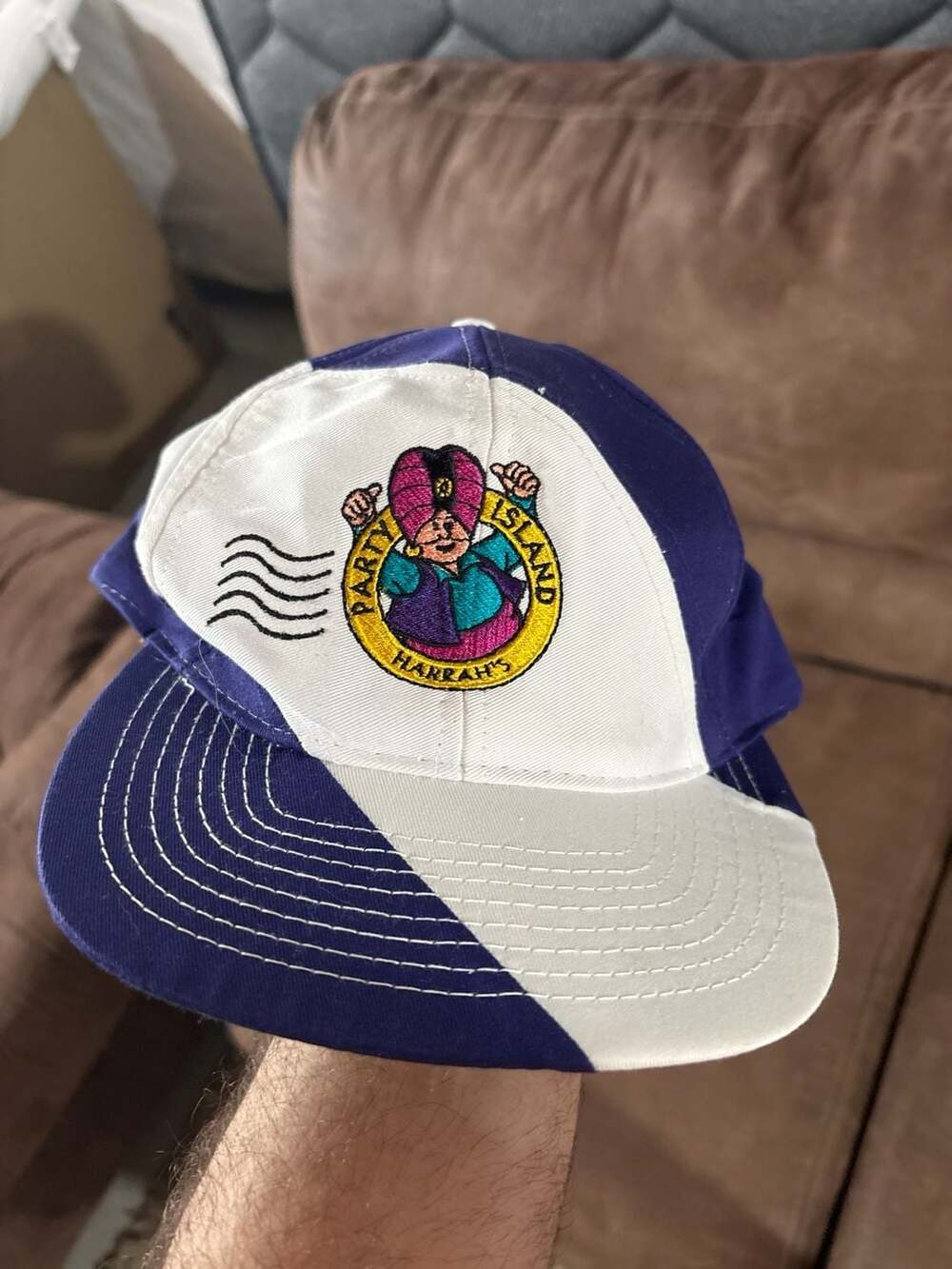 Vintage Harrah's Party Island Two-Tone Snapback Hat Kati Sportcap Supreme